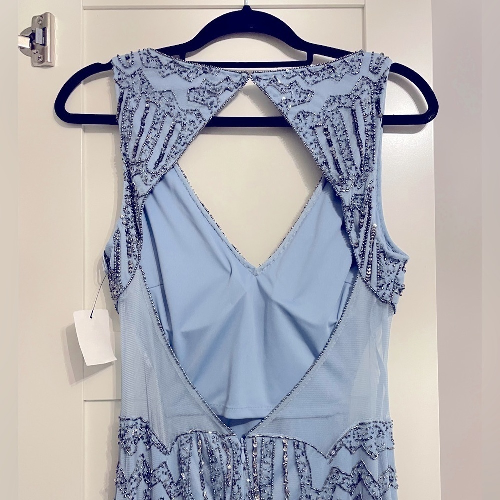 Adrianna Papell Sleeveless
Beaded Mermaid Gown In Blue size 8 - Picture 10 of 15